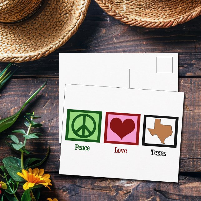 Cartão Postal Peace Love Texas (Criador carregado)
