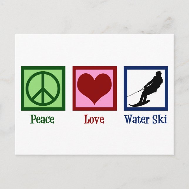Cartão Postal Peace Love Water Skiing Company (Frente)