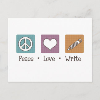 Cartão Postal Peace Love Write