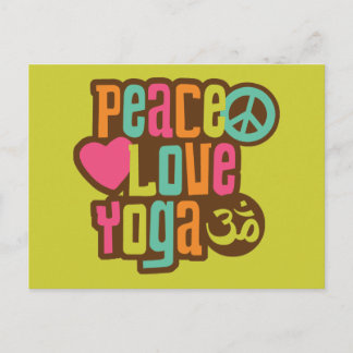 Cartão Postal Peace Love Yoga