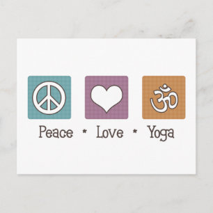Cartão Postal Peace Love Yoga