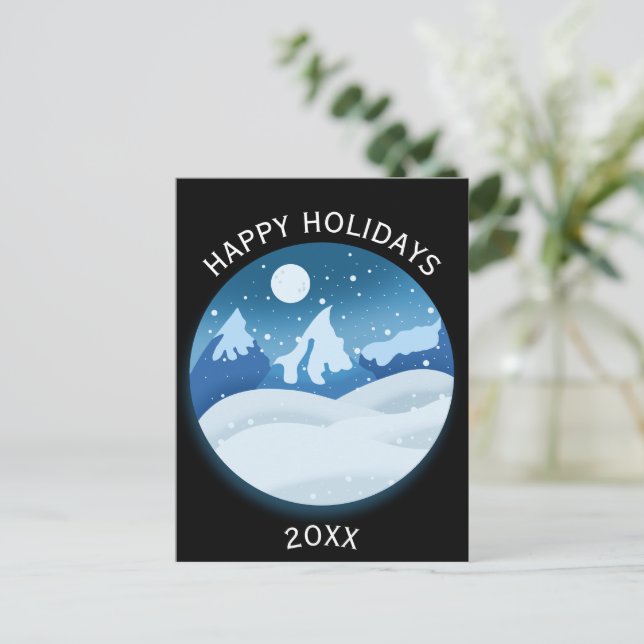 Cartão Postal Peaceful Frosted Landscape  (Em pé/Frente)