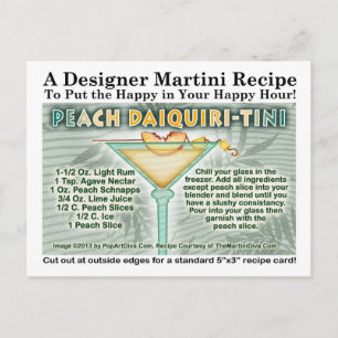 CARTÃO POSTAL PEACH DAIQUIRI MARTINI RECIPE