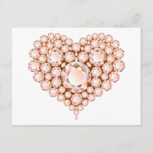 Cartão Postal Peach Heart Gems