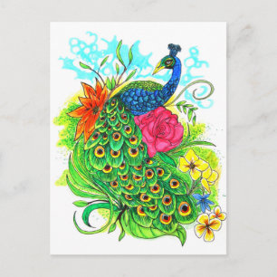 Cartão Postal Peacock