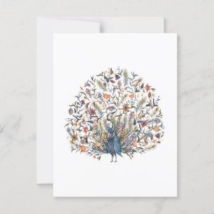 Cartão Postal Peacock de Aquarela