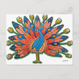 Cartão Postal Peacock de Aquarela