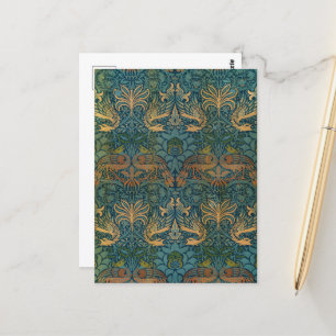 Cartão Postal Peacock e Dragon, 1878, por William Morris