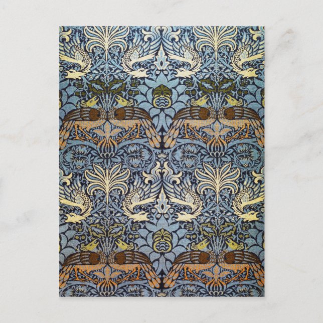 Cartão Postal Peacock e Dragon, William Morris (Frente)