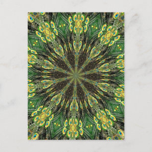 Cartão Postal Peacock Feather Kaleidoscope 2