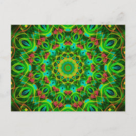 Cartão Postal Peacock Feather Mandala