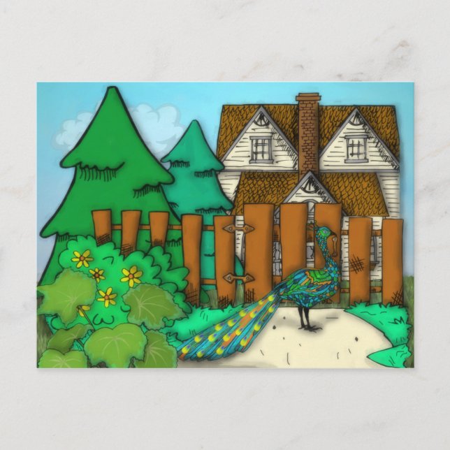 Cartão Postal Peacock Pop (Frente)