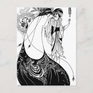 Cartão Postal Peacock Skirt Beardsley Art Nouveau