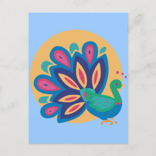Cartão Postal Peacock Um bonito