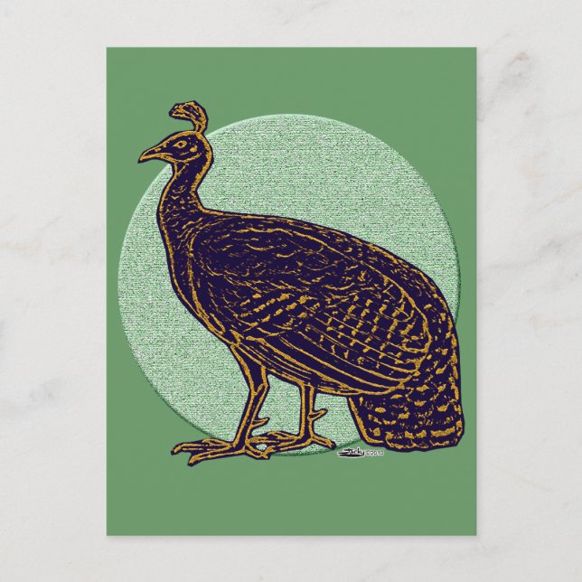 Cartão Postal Peafowl: Congo Impressionista Hen (Frente)