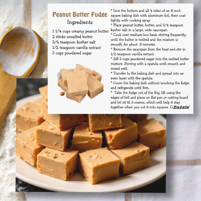 Cartão Postal Peanut Butter Fudge Recipe Card (Criador carregado)