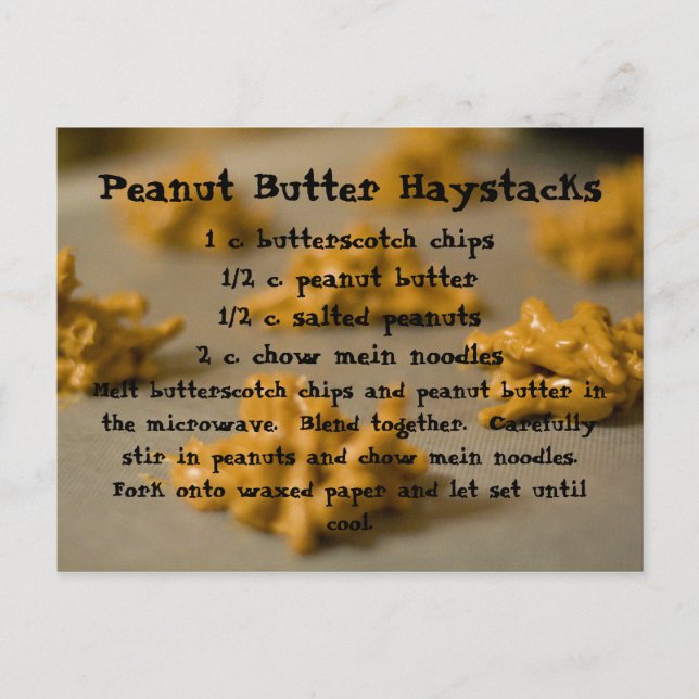 Cartão Postal Peanut Butter Haystacks (Frente)