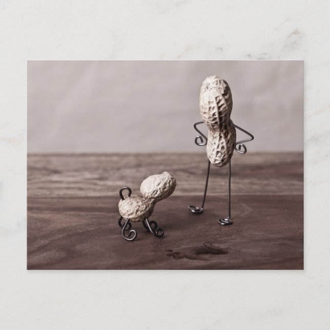 Cartão Postal Peanut Man and Dog (Frente)