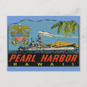 Cartão Postal Pearl Harbor, Cartão-postal de Viagens vintage Haw