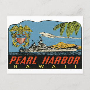 Cartão Postal Pearl Harbor, Viagens vintage do Havaí