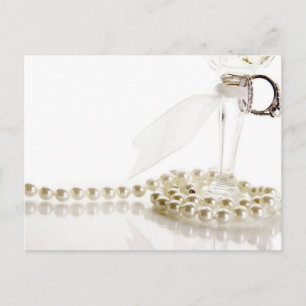 Cartão Postal Pearls De Casamento De Anéis