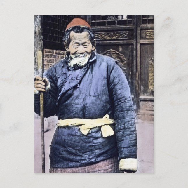 Cartão Postal Peasant Herder Vintage, Japão (Frente)