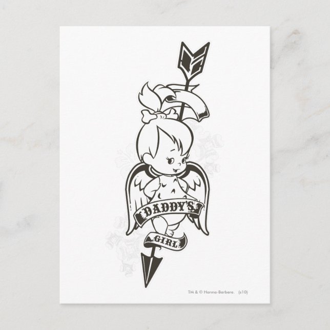 Cartão Postal PEBBLES™ Pai Girl B&W (Frente)