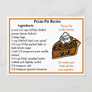 Cartão Postal Pecan Pie Recipiente Card
