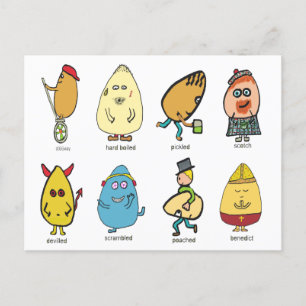 Cartão Postal Peças de Ovo Engraçadas