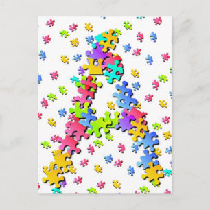 Cartão Postal Peças de quebra-cabeça - A