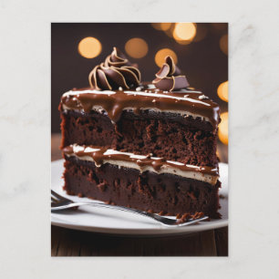 Cartão Postal Pedaço De Bolo De Chocolate