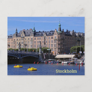 Cartão Postal Pedal Boats no Dia de Verão em Estocolmo, Suecia