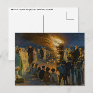 Cartão Postal Peder Severin Kroyer - Fogueira da Noite de São Jo