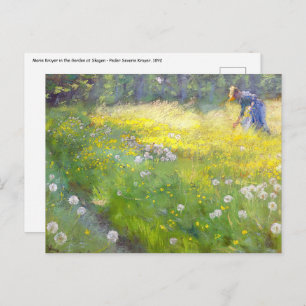 Cartão Postal Peder Severin Kroyer - Marie Kroyer no Jardim