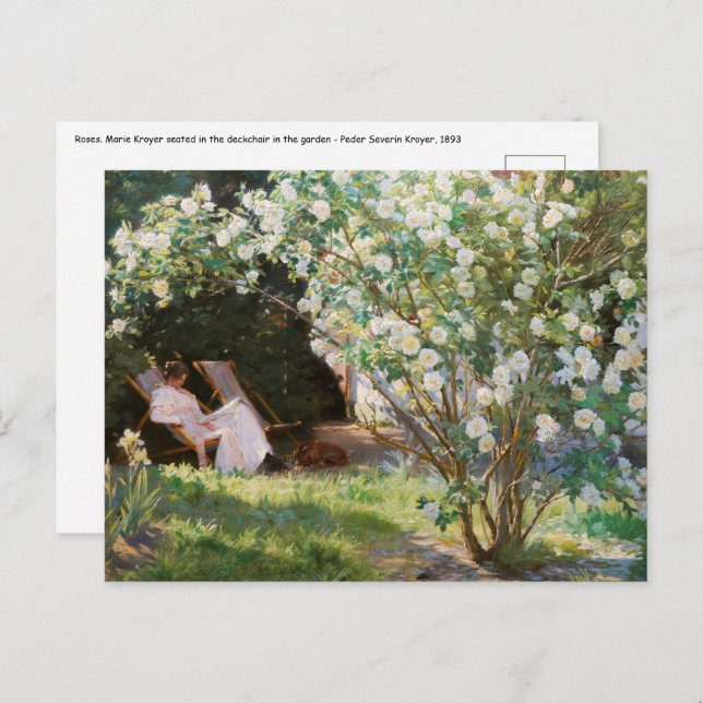 Cartão Postal Peder Severin Kroyer - Rosas (Frente/Verso)