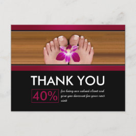 Cartão Postal Pedicure Nail Salon Obrigado Coupon