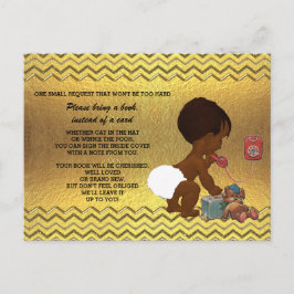 Cartão Postal Pedido de Livro Chevron Dourado Neutro do Gênero É