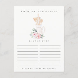 Cartão Postal Pedido de Receita Floral Utensílio Rubor Chuveiro 