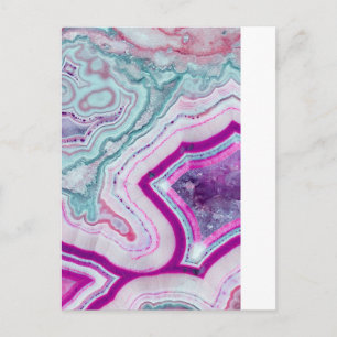 Cartão Postal Pedra Mineral De Geodo Puro, Turquesa Brilhante