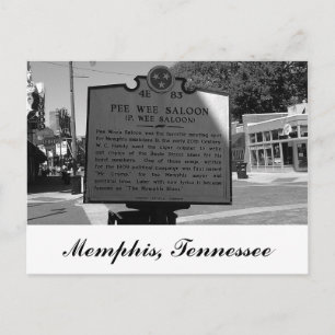 Cartão Postal Pee Wee Saloon Marcador Histórico Memphis Tenness