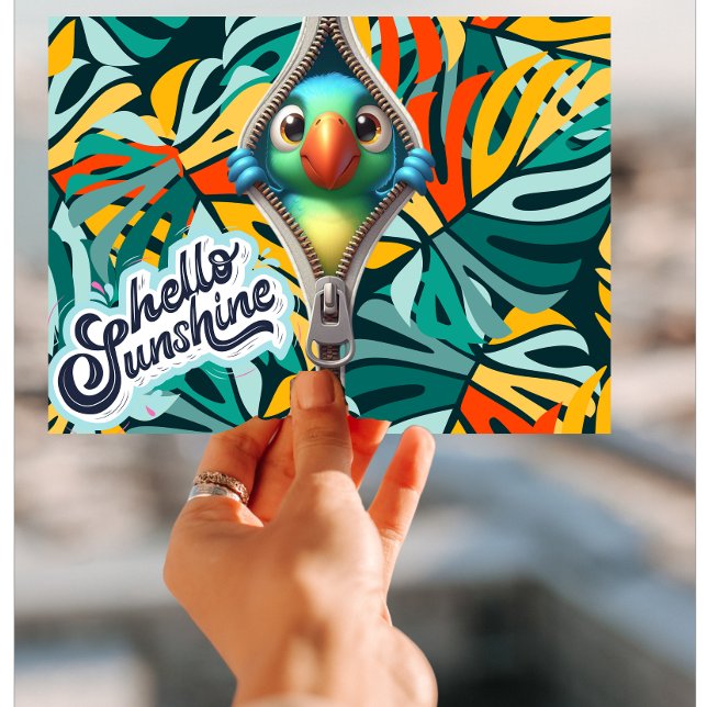 Cartão Postal Peek A Boo Birdie Hello Sunshine (Criador carregado)