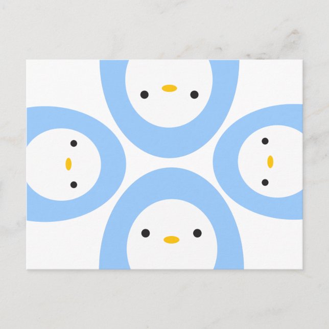 Cartão Postal Peekaboo Penguins (Frente)