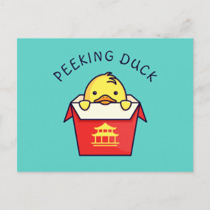 Cartão Postal Peeking Duck Pun