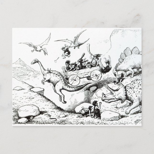 Cartão Postal Peeps pré-históricos, 1894 (Frente)