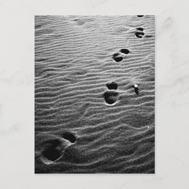 Cartão Postal Pegadas na areia (Frente)