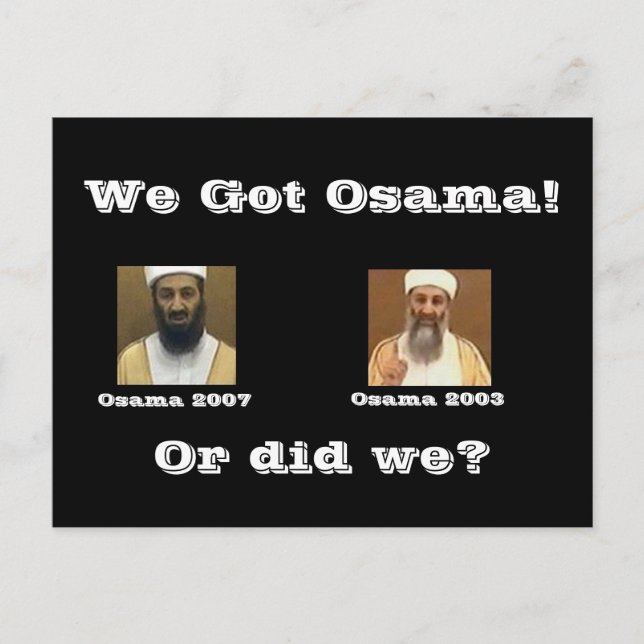 Cartão Postal Pegamos Osama! (Frente)