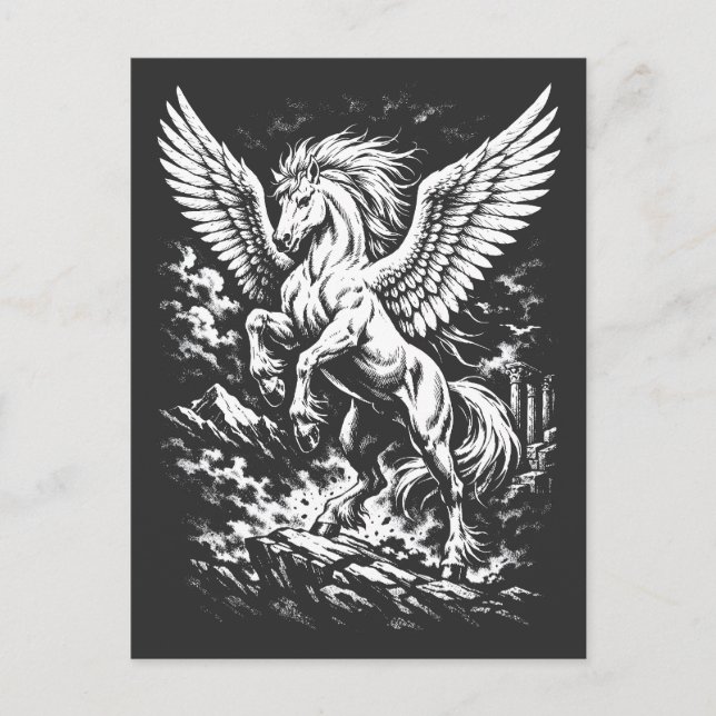 Cartão Postal Pégaso — Arauto Alado da Tempestade (Frente)