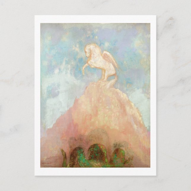 Cartão Postal Pegasus branco, c.1908 (óleo em canvas) (Frente)