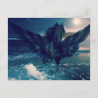 Pegasus Negro Emergindo Do Mar