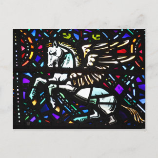 Cartão Postal Pegasus Winged Horse de Vidro Esperado Fantasia